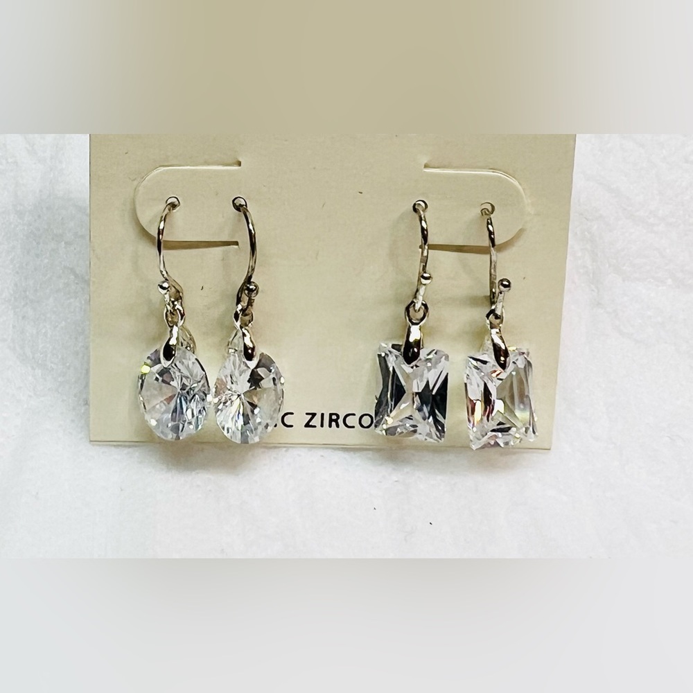 Circle & Square Earrings- 2 Pair